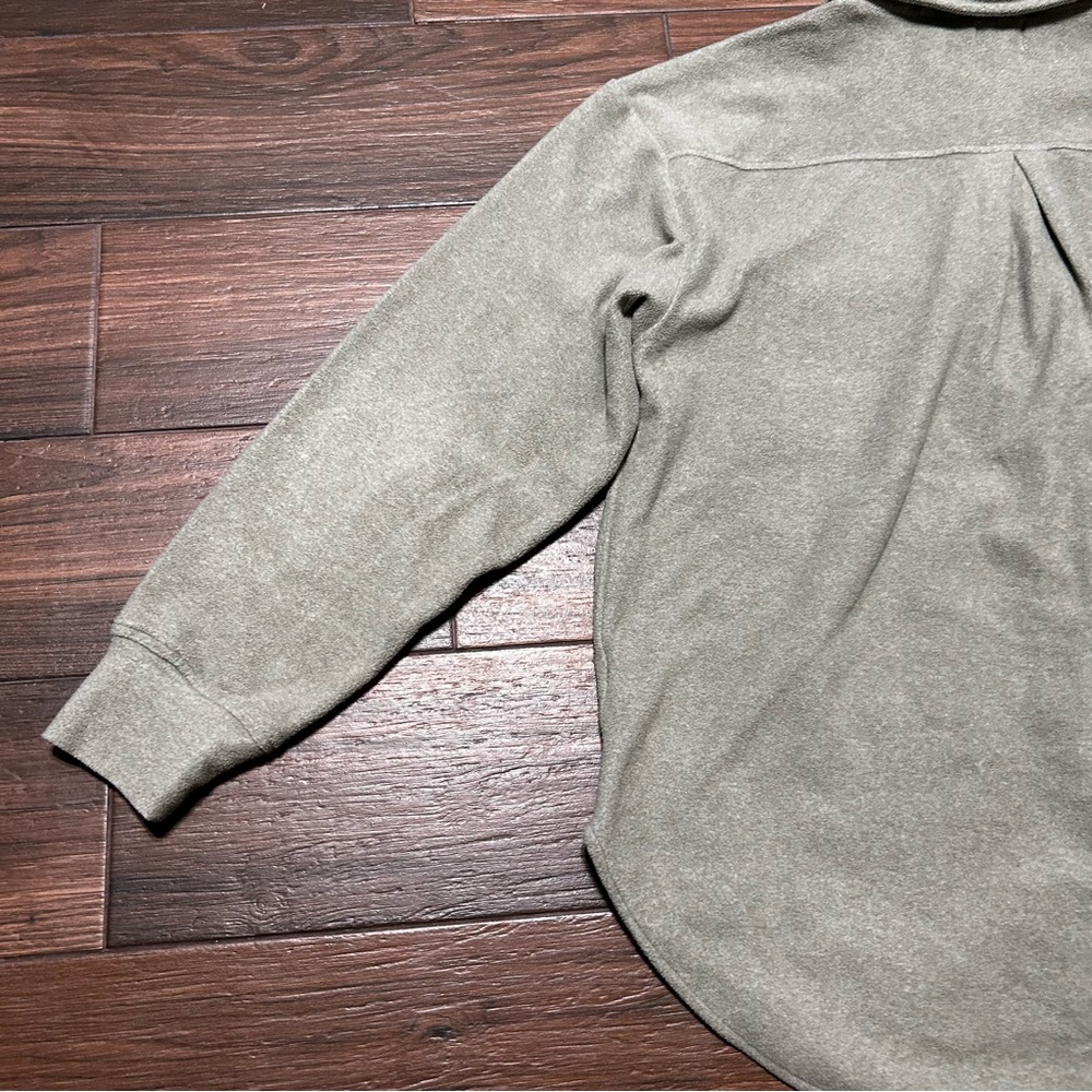 BKE Women’s Shirt Sweater Jacket‎ Shacket M Marled Green Fleece Soft Boyfriend - Picture 7 of 11